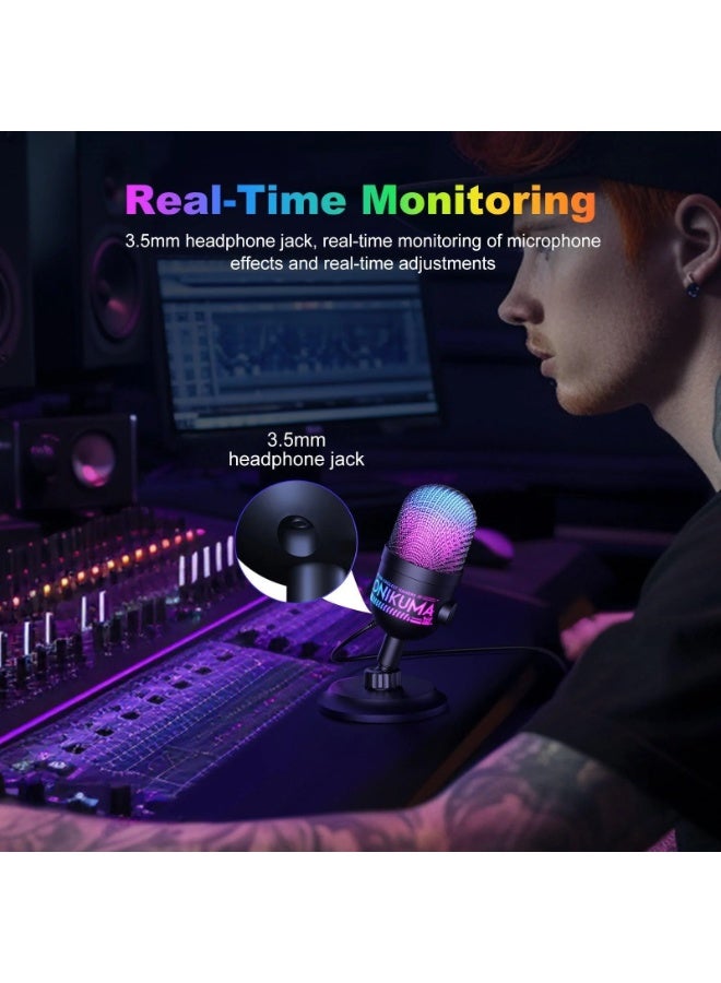 onikuma M930 Studio RGB Microphone with 48KHz Capture & Smart Monitoring - Image 4
